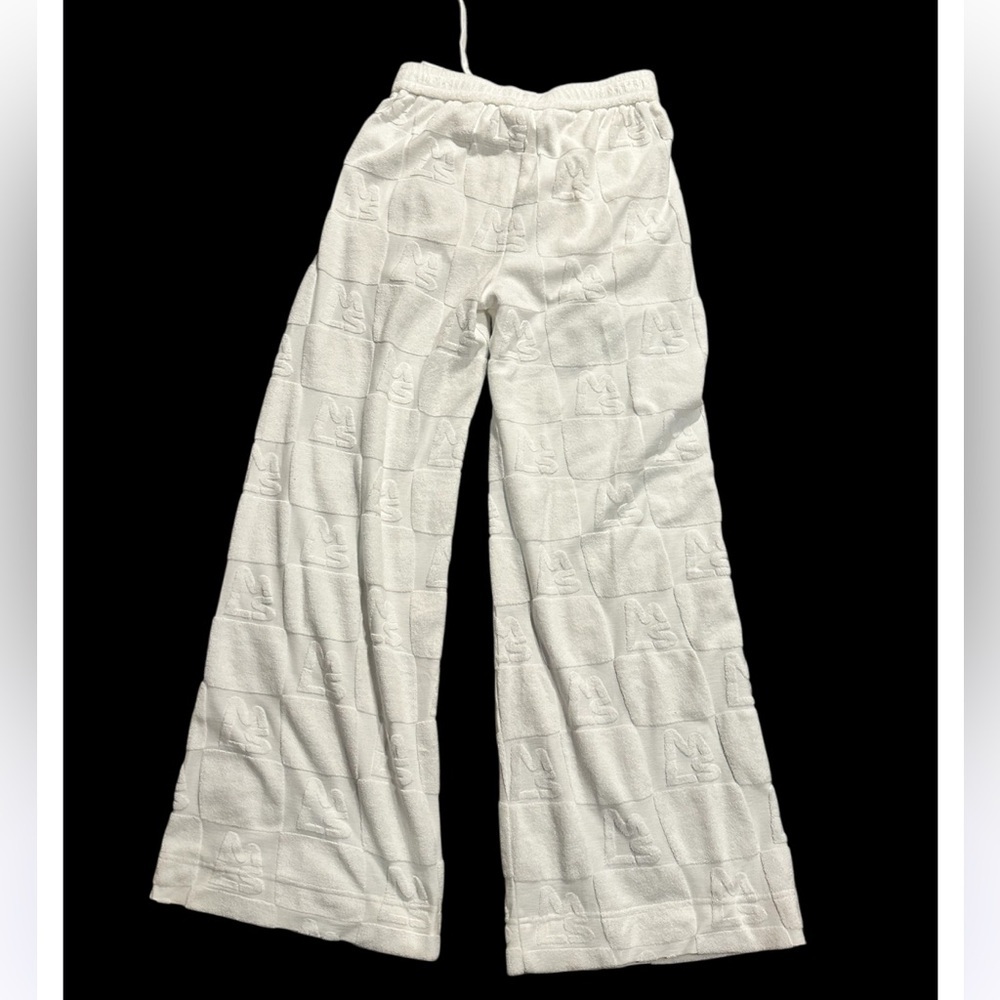 MAGNLENS  Textured Logo Wide Leg Pants NWT Small - Picture 2 of 6
